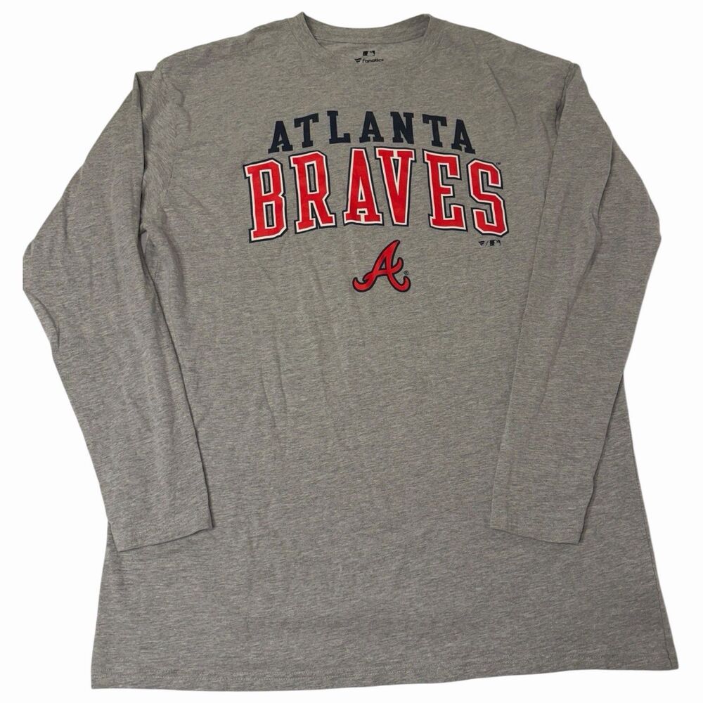 Long Sleeve T Shirt MLB Tall XLT Gray Baseball Fan Gear Spring Casual